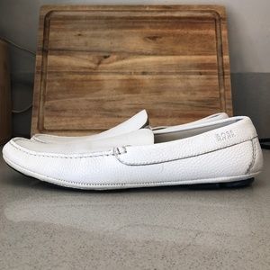 Hugo Boss White Leather Loafers